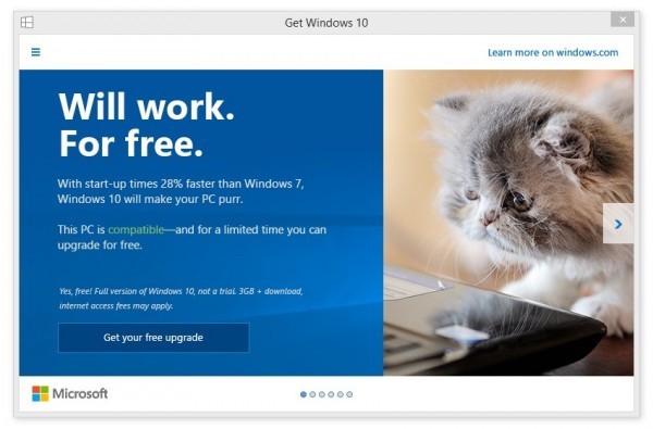 无需用户同意 部分Windows 7被自动升级至Windows 10