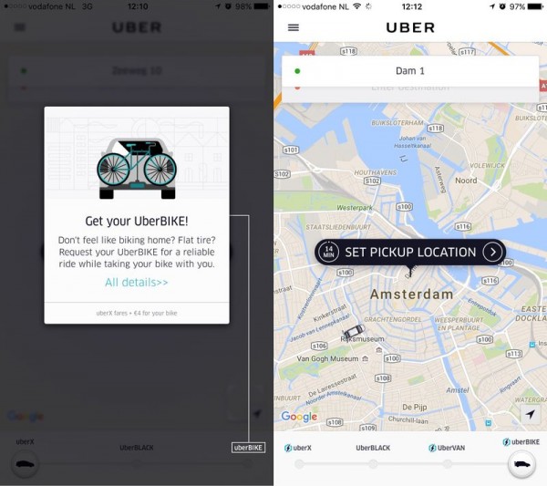 Uber在荷兰为自行车业主推出汽车服务