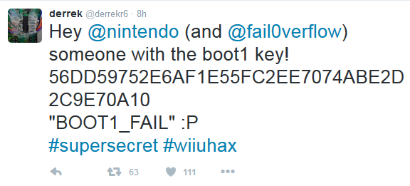 WiiU Boot1秘钥Hash值公开 标志WiiU遭完全破解