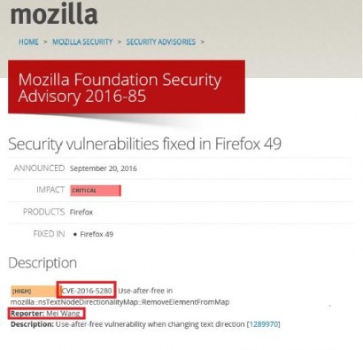 360女黑客发现Firefox高危漏洞获奖4000美元