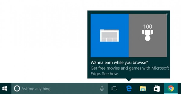 微软Windows 10对Chrome用户施展Edge广告新技能