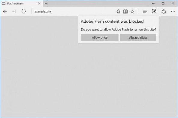 Windows 10 Build 14997中Edge浏览器已默认阻止Flash运行