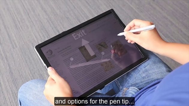 微软研究院展示了一种创新的手写笔式平板电脑用户界面